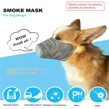 

3pcs Adjustable Dog Protective Muzzle Mask Adjustable Breathable Anti Fog Smoke PM2.5 Puppy Mouth Guard Mask Cover