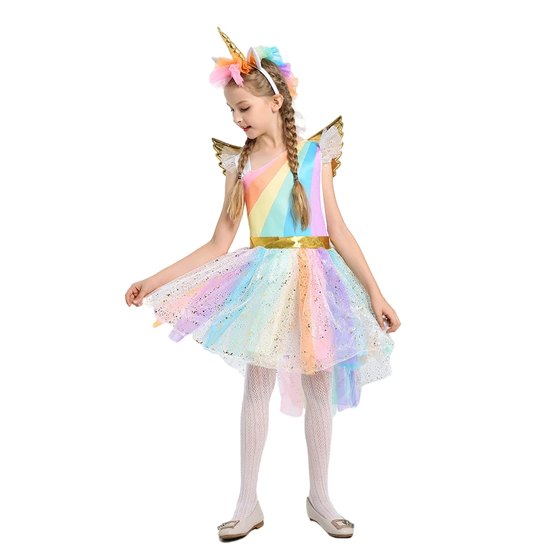 Deformar Privilegiado Reflexión Disfraz de fantasía de arcoíris para niños, unicornio mágico, fiesta de  cumpleaños o Halloween|Disfraces para niñas| - AliExpress
