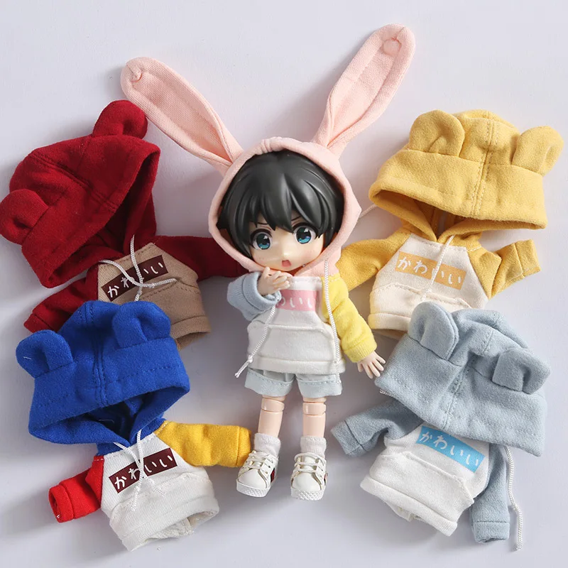 1 шт. Новая Одежда для куклы bjd 1/12 BJD OB11 кукла мультяшное животное Толстовка шляпа