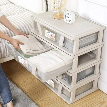

Under bed storage box Clothes quilts under the bed drawer Transparent stackable toy plastic box storage organizer storage box