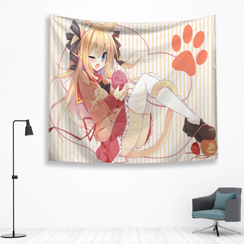 Мультфильм аниме стены Ttapestry висячие украшения богемный пляжный коврик дом Декор общежития МАНДАЛА ГОБЕЛЕН колдовство хиппи