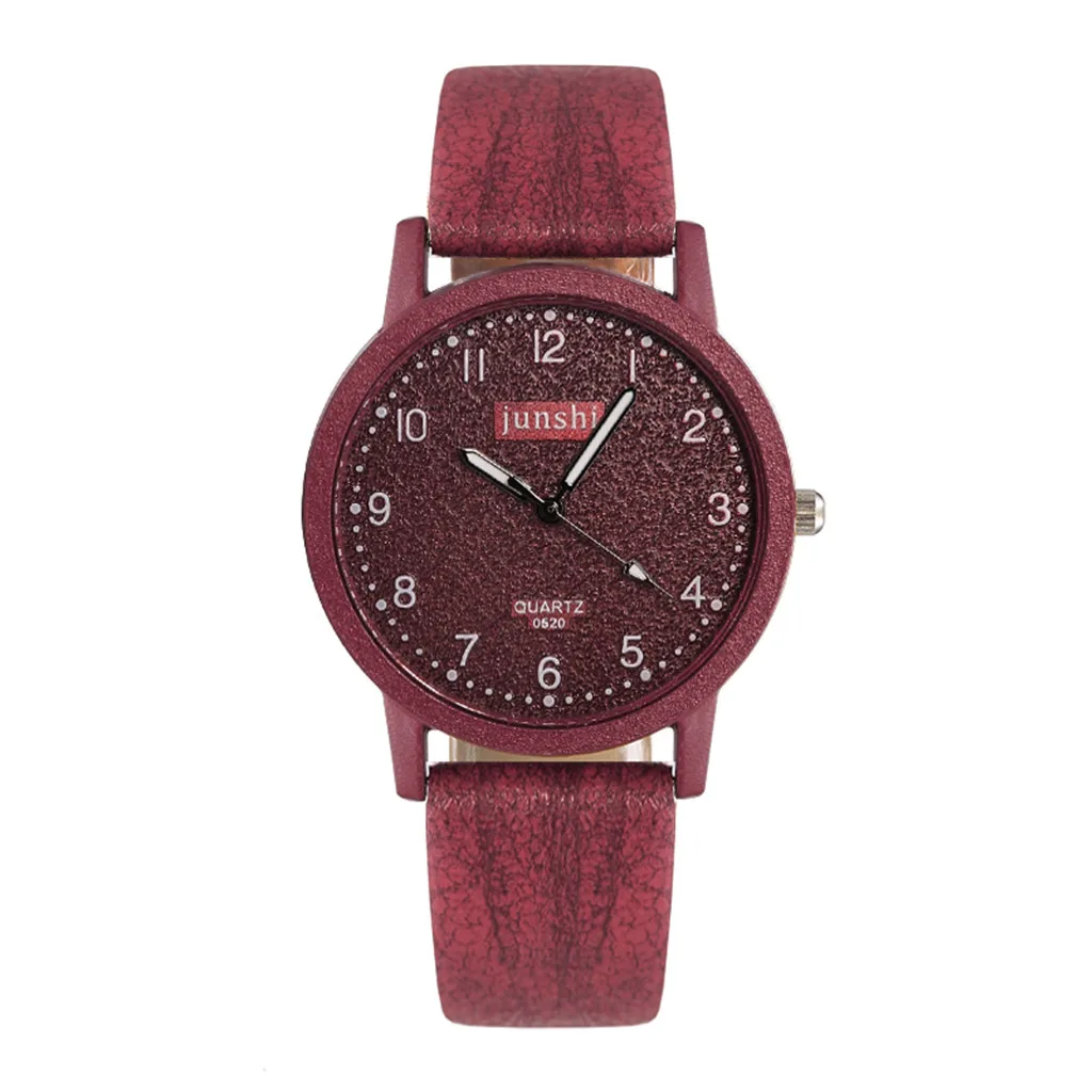 Высокое качество Женские часы разного размера Циферблат Женские кварцевые наручные часы Простой Кожаный ремешок бизнес часы Zegarki Damskie@ 50 - Цвет: red big