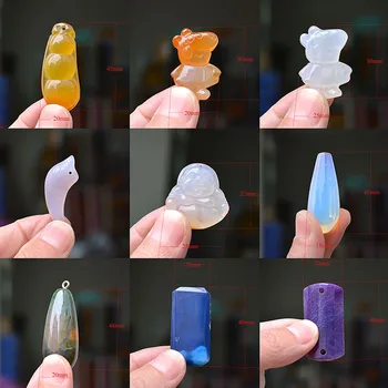 

FLTMRH New Arrival Assorted Natural Stone Pendulum Circular Cone Charms Pendants For DIY Jewelry Making Crafts