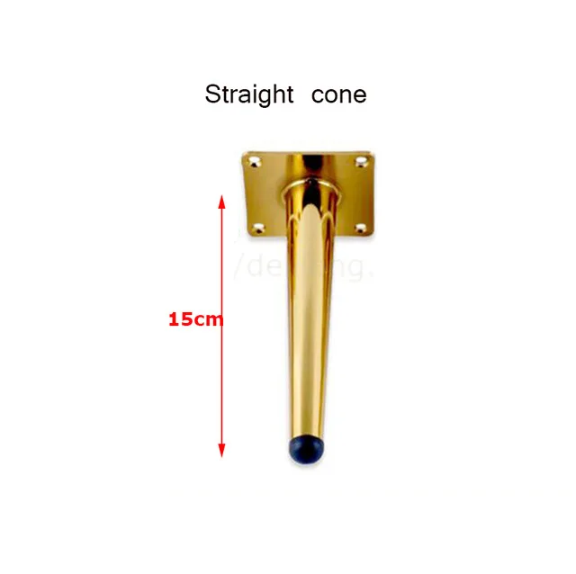 gold straight 15cm 4 шт./компл. металлическая мебельная ножка зауженные диван-кровать шкаф для кухонных шкафов и ноги мебели шкаф шкафы средства ухода за кожей стоп 12/15/20/25/30 см - Цвет: gold straight 15cm