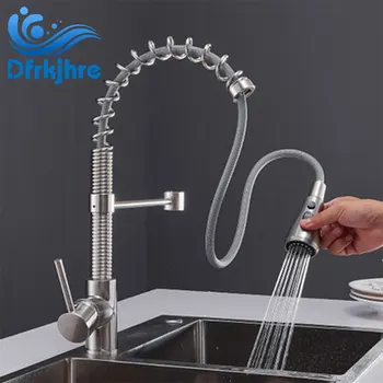 

Dfrkjhre Kitchen Faucet Nickel Spring Pull Down Swivel Handheld Shower Kitchen Mixer Crane Hot Cold Two Ways Out Of Water