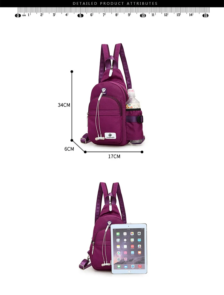 Crossbody Bags for Women Casual Nylon Chest Pack Korean Style Multifunctional Back Pack Travel Shoulder Bags Women's Handbags