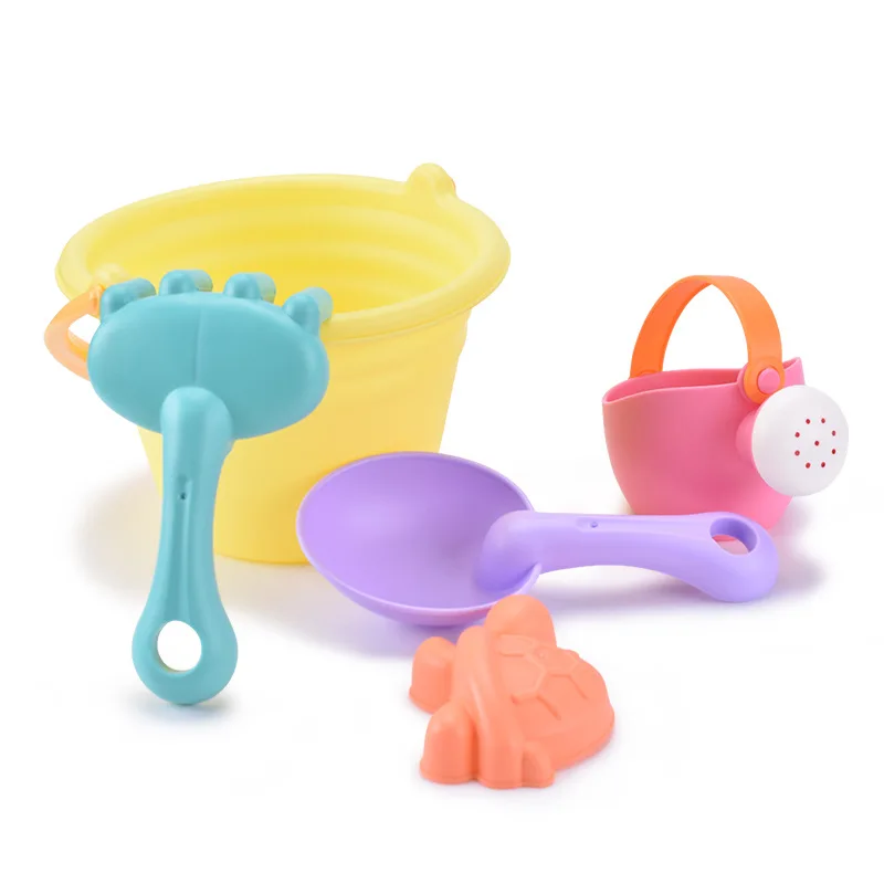Children Beach Toys Sandbox Sand Set Toy  Beach Cube Sand Eco-Friendly Colorful Castle Bucket PCPVC Shovel Car Toys For Kids 4