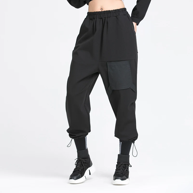 SuperAen Spring and Autumn New Solid Women Pants Capri-Pants Elastic Waist Patch Pocket Harem Pants SuperAen Spring and Autumn New Solid Women Pants Capri-Pants Elastic Waist Patch Pocket Harem Pants