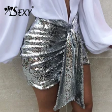 Gosexy, новинка, сексуальная облегающая мини юбка, расшитая блестками, на шнуровке, с кисточками, юбки, вечерние, модная юбка