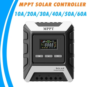 

10A 20A 30A 40A 50A 60A MPPT Solar Charger Controller 12V 24V 48V Auto Battery LCD Solar Regulator with Dual USB High Efficiency