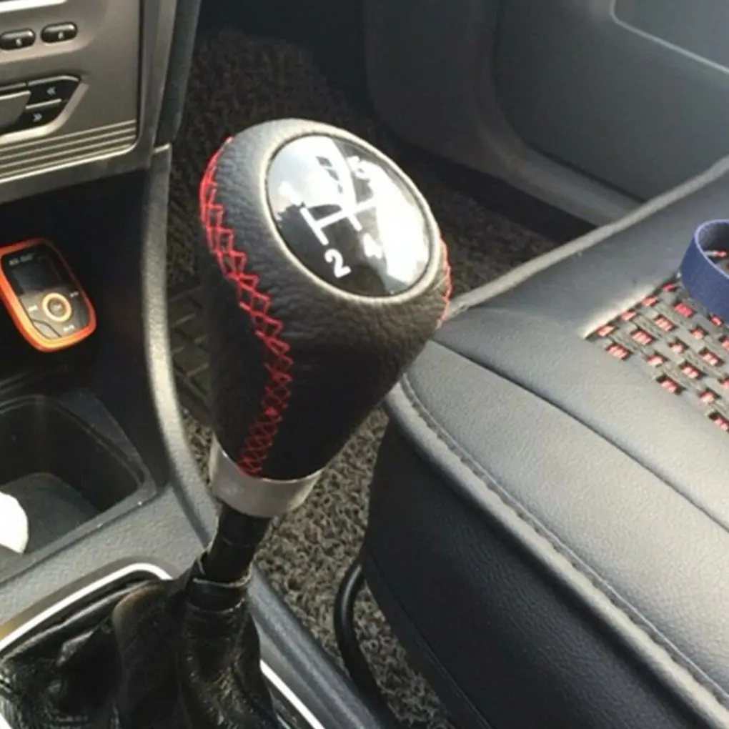 Autos переключения комплект кожа ручной авторегистратор 5-Скорость Шестерни палка красной строчкой Универсальный