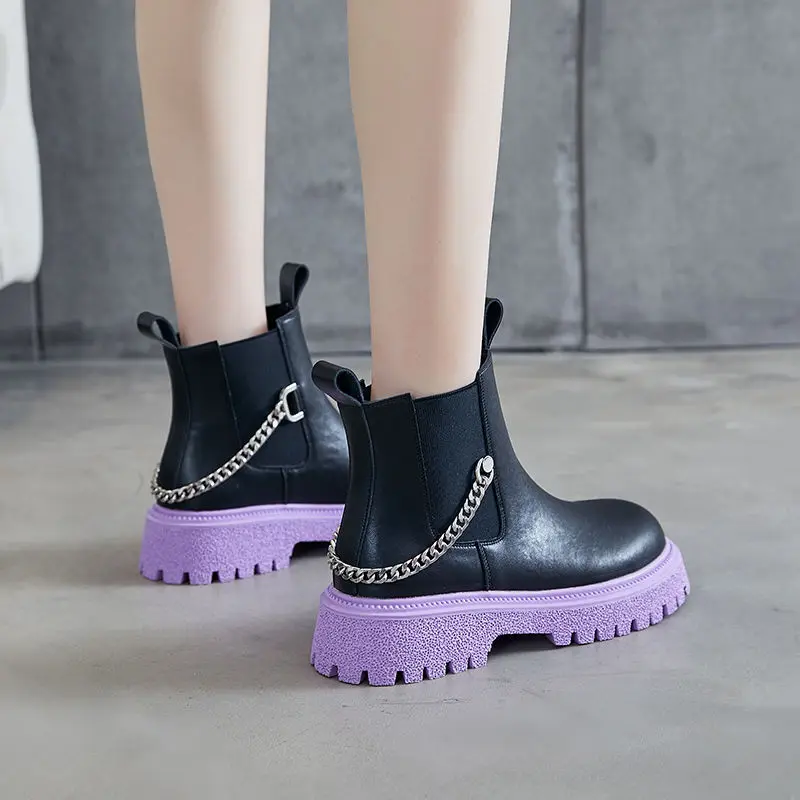 Shoes Chain Boots New Fur Booties 