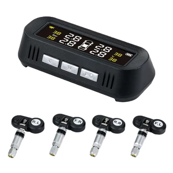 

Smart Car TPMS Tyre Pressure Monitoring System Solar Power Digital LCD Display Auto Security Alarm Systems Tyre Pressure IP67