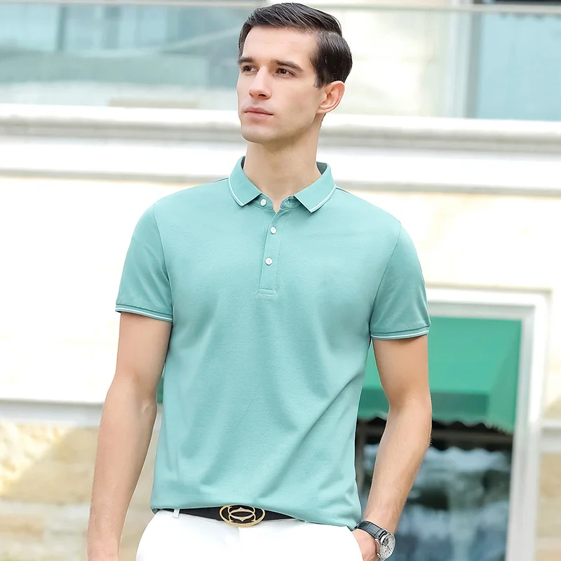 2020 Summer Business Men Polo Shirts solid Polos Short Sleeve Casual