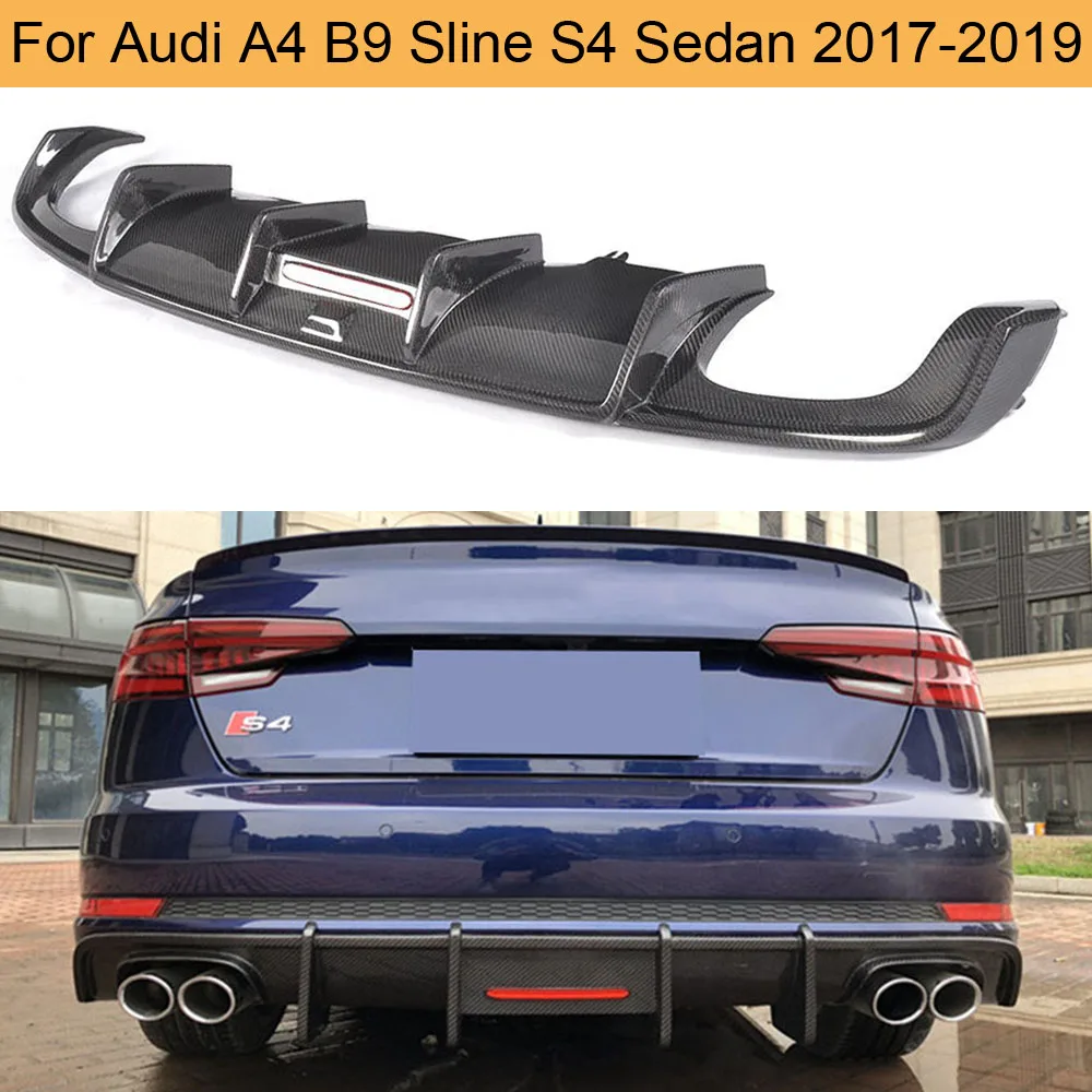 A4 S4 Carbon Fiber Rear Bumper Diffuser Lip For Audi A4 B9 Sline S4 ...