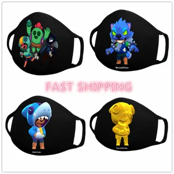 

2020 New Brawling Stars Mouth Face Masks Cotton Dustproof Leon Face Mask Reusable Washable Cosplay Adult Kids Masks