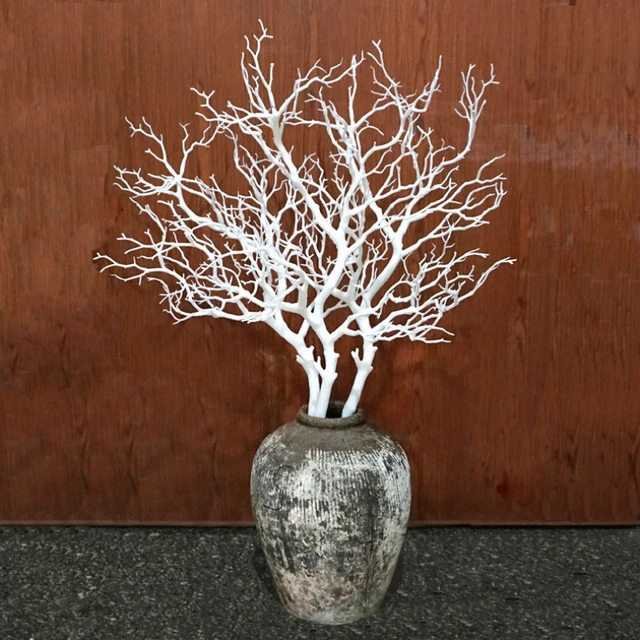 Ramas de árbol artificiales blancas y negras, flores artificiales de Coral  de plástico para el hogar, ramas de árbol secas decorativas de boda, H90CM,  1 ud. - AliExpress