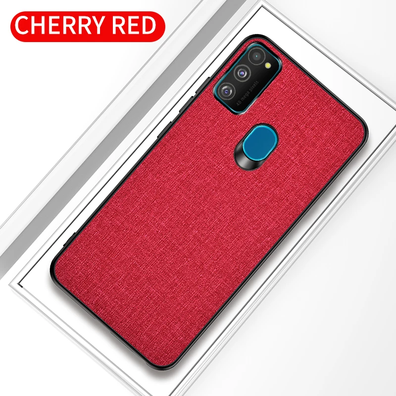 Ткань жесткий поликарбонатный чехол для samsung Galaxy M30S чехол для телефона мягкий TPU бампер чехол-накладка для samsung M30s противоударные чехлы - Color: Red