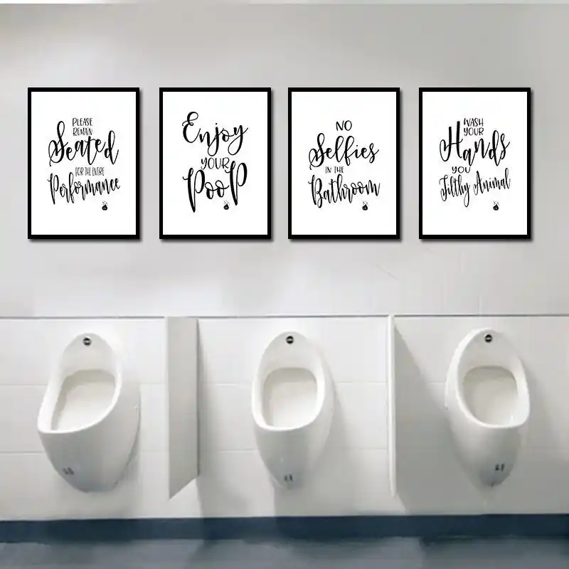 Affiches De Citation Modernes Pour Toilettes Impression D Affiches De Lavage De Vos Mains Peinture Sur Toile Art De Salle De Bains Pour Toilettes Photos De Decoration De Maison Aliexpress