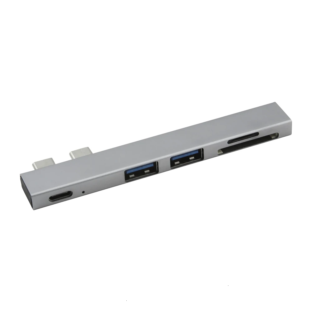 Серебристый Алюминиевый сплав USB C беспроводной концентратор с SD/TF кард-ридером мульти концентратор USB Type C разветвитель адаптер для MacBook Pro Аксессуары для ПК - Цвет: Серебристый