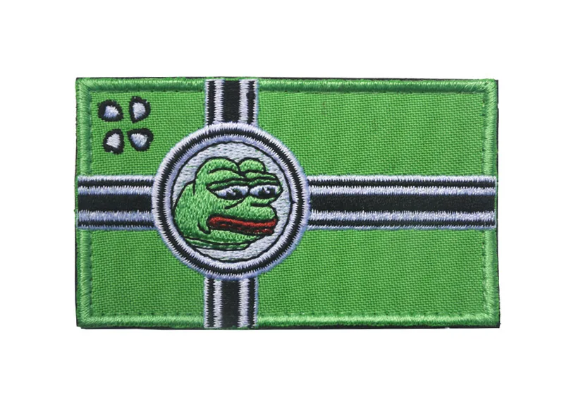 GREEN Смешной Sad Pepe The Sad Frog Meme патч Sad лягушонок Пепе вышивка нашивки значки аппликации для куртки Рюкзак - Цвет: GREEN
