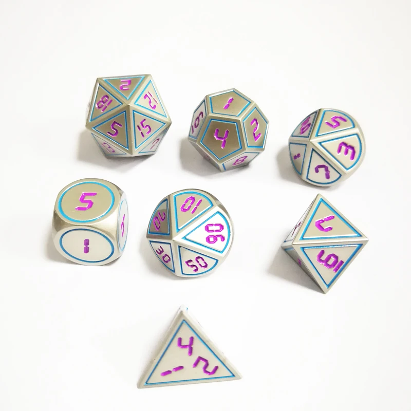 ABLB 7 шт./компл. Творческий Rpg игральная кость D & металлические кости игра Dnd жемчуг