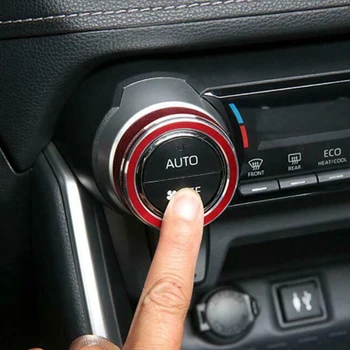

For Toyota RAV4 2019-20 Decoration Trim Red CNC Metal Self Adhesive AC Switch