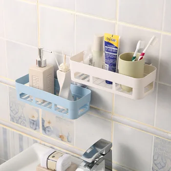 

Free Punched Toilet Kitchen Shelves Plastic Toilet Washbasin Wall Hangers Bathroom Storage Rack Basket Seemless Stickers