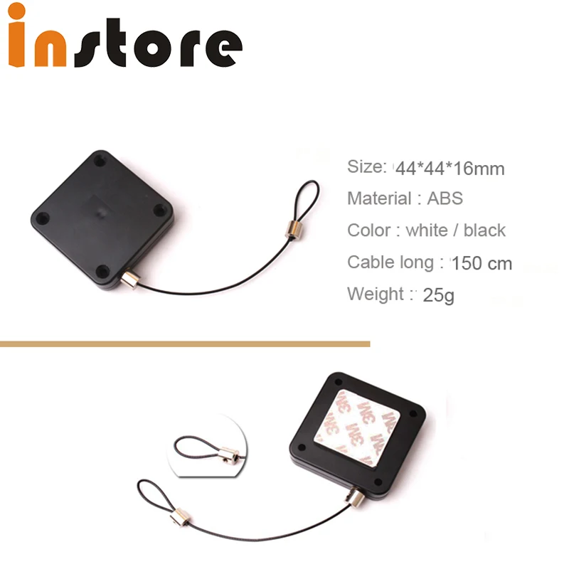 50 Pieces Mechanical Security Recoiler Anti Theft Cable Counter Top, Retractable Pull Box For Merchandise