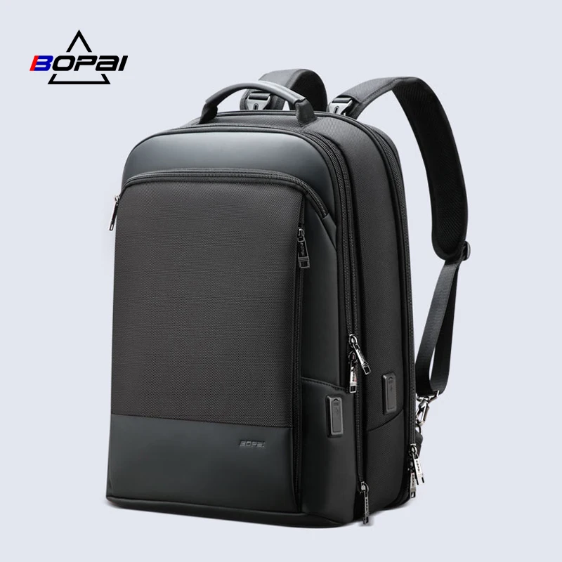 Two Tone Functional Backpack With Bag Charm, Anti-theft Backpack