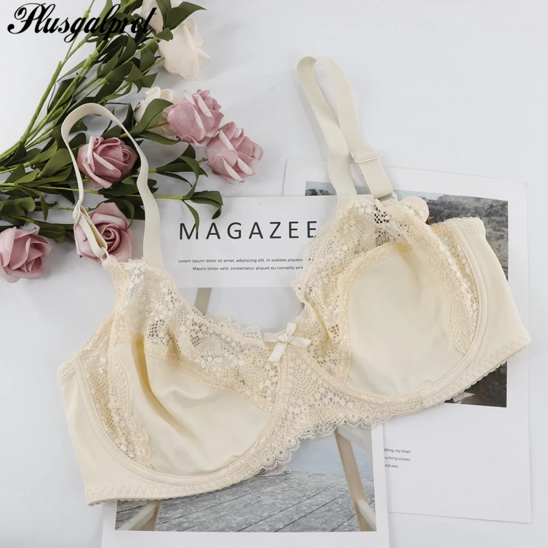 

Plusgalpret Sexy Lingerie Lace Bras Unlined Ultra Thin Brassiere for Women Perspective Underwear Bra Floral Underwire Bralette