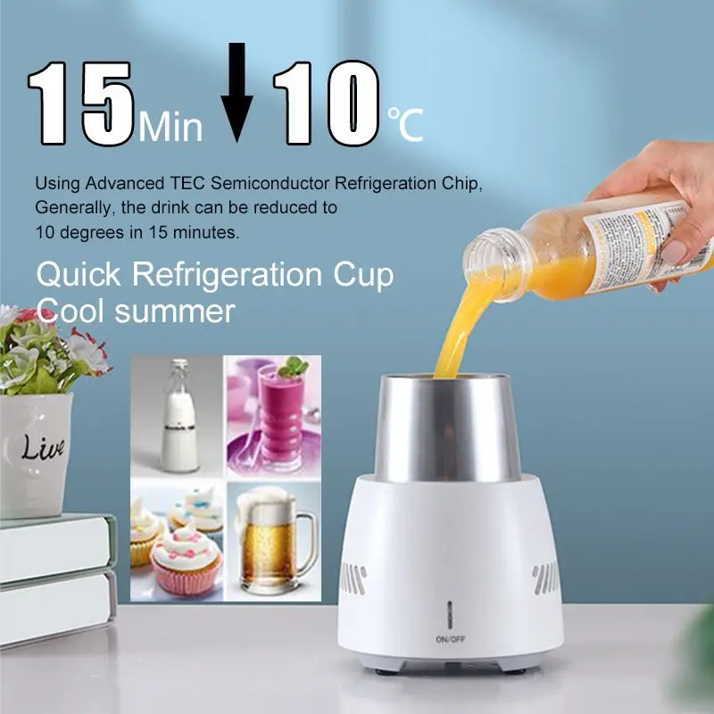 28W Instant Cooling Equipment Cup 350ML Electric Cooler Summer Quick Cooler  Electric Powered Cup Cooler Cup Mug Holder Machine Mini Fridge Freezer for