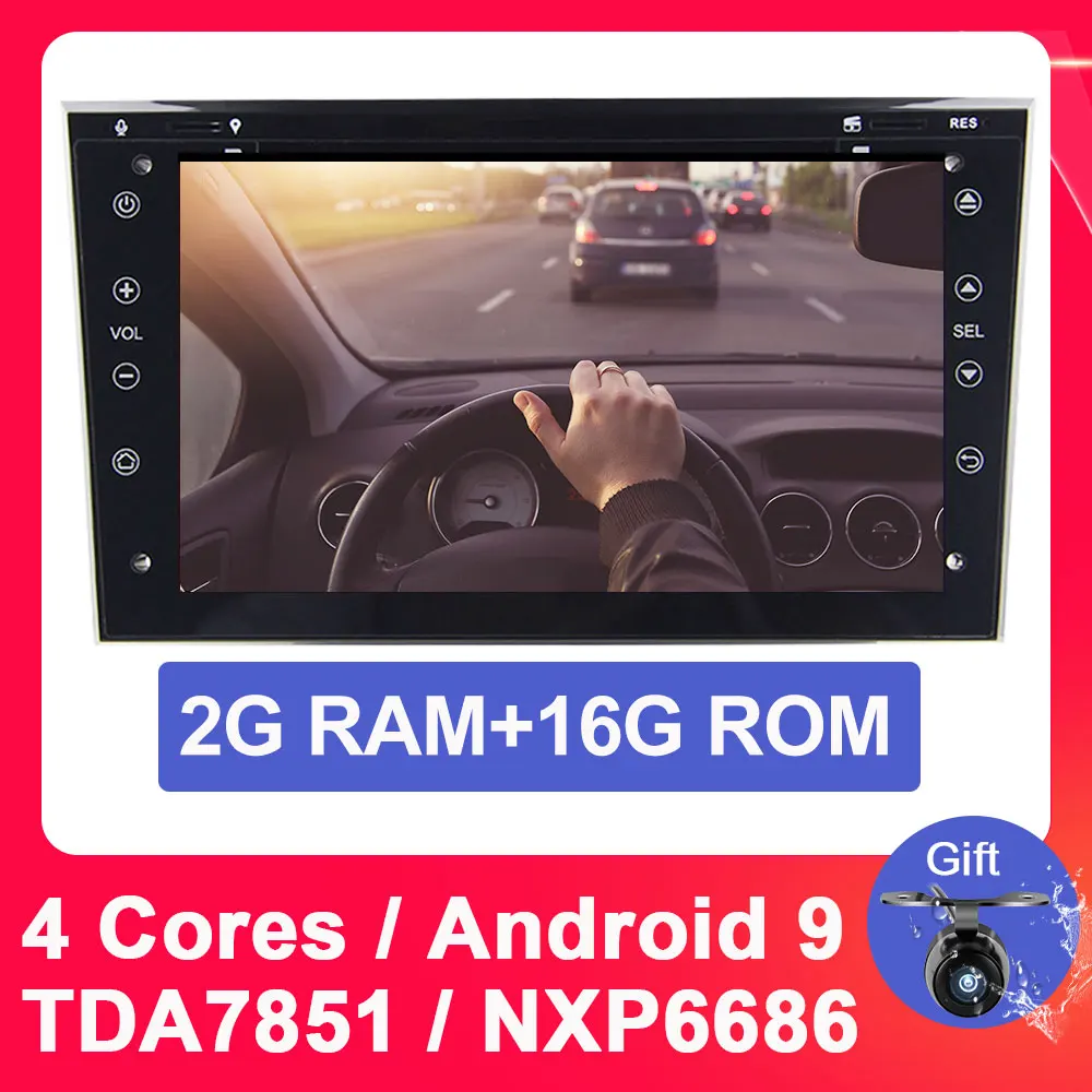 Eunavi 2 din Авторадио Android 9 4 Гб 64 ГБ Автомобильный dvd-плеер для Vauxhall Opel Astra H G Vectra Antara Zafira Corsa dsp радио gps - Цвет: 2G 16G PX3 NO DSP