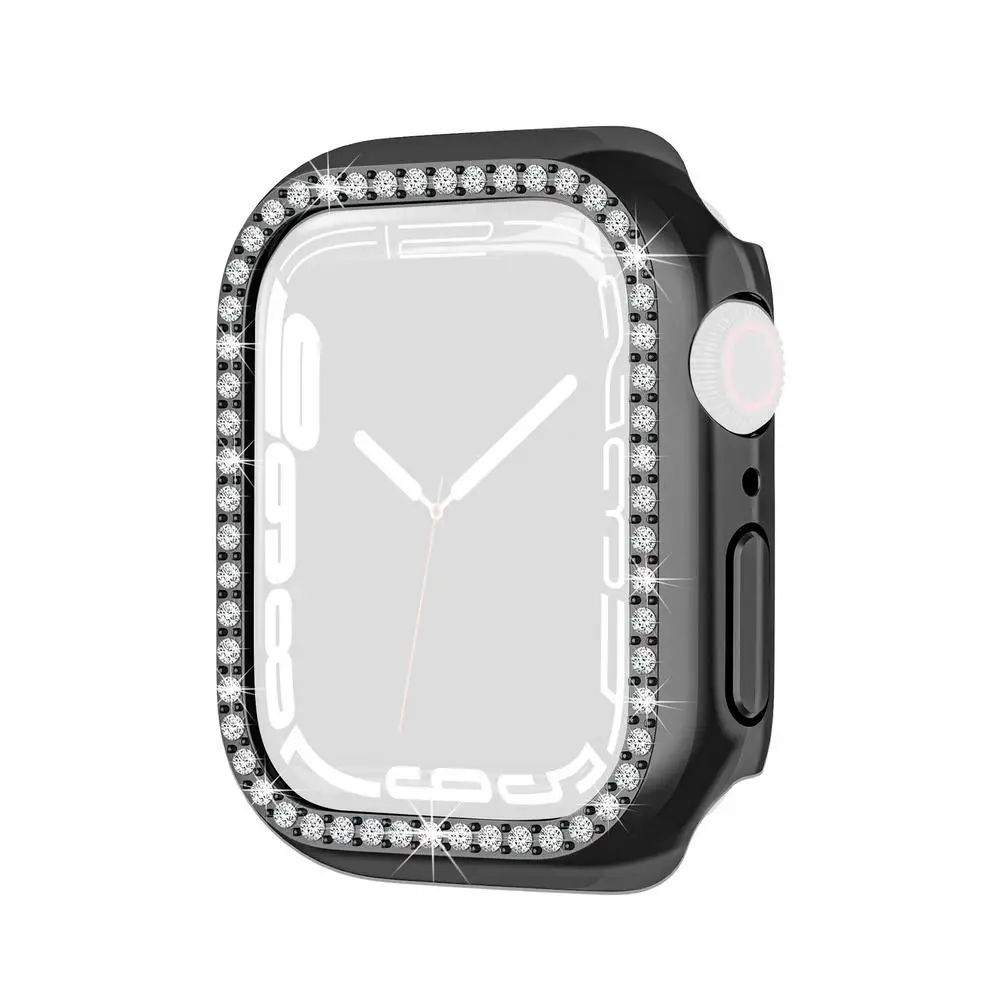  Surace 45mm Case Compatible with Apple Watch Series 9 Series 8  Series 7, Bling Case with Over 400 Crystal Diamonds Protective Cover Bumper  Compatible for Apple Watch Case Series 9 8