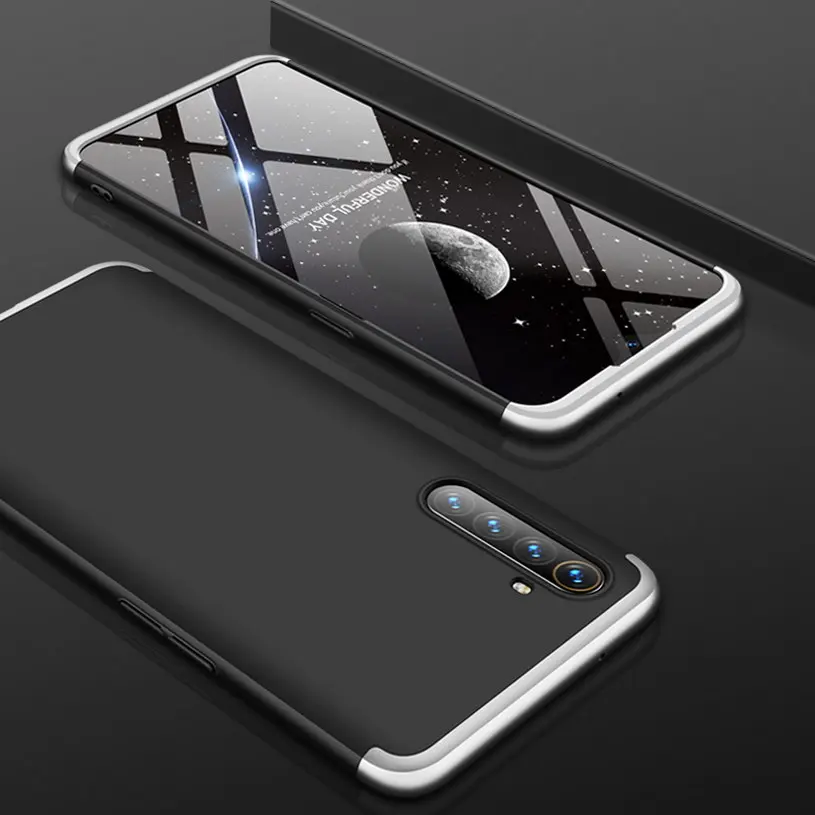 3-in-1 full Protective Case For OPPO Realme XT X2 K5 Case Full Back Cover For OPPO A9 A5 Realme X2 Pro Hard Phone case - Цвет: Black Silver