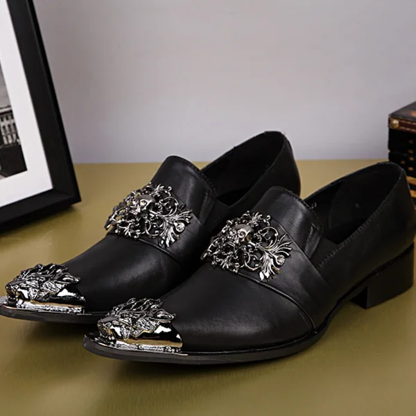 

Loafers Men Genuine Leather Pointed Toe Casual Korean Style Erkek Ayakkabi Full Grain Leather Cow Leather Slip-on Rubber