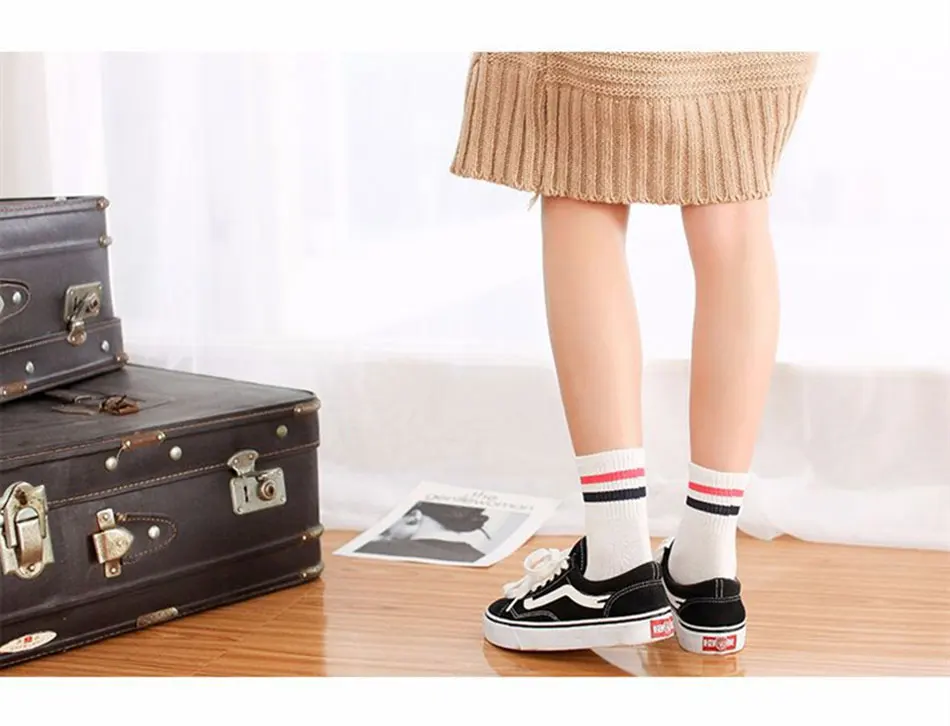 5 пар носков женские хлопковые носки с мышкой из мультфильма забавные спортивные носки белого и розового цветов Теплые полосатые носки для девочек