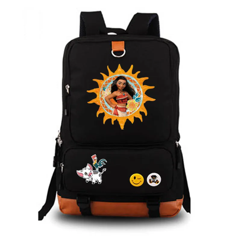 Moana school bag Starry sky backpack student school bag Notebook backpack Leisure Daily backpack - Цвет: style1 black