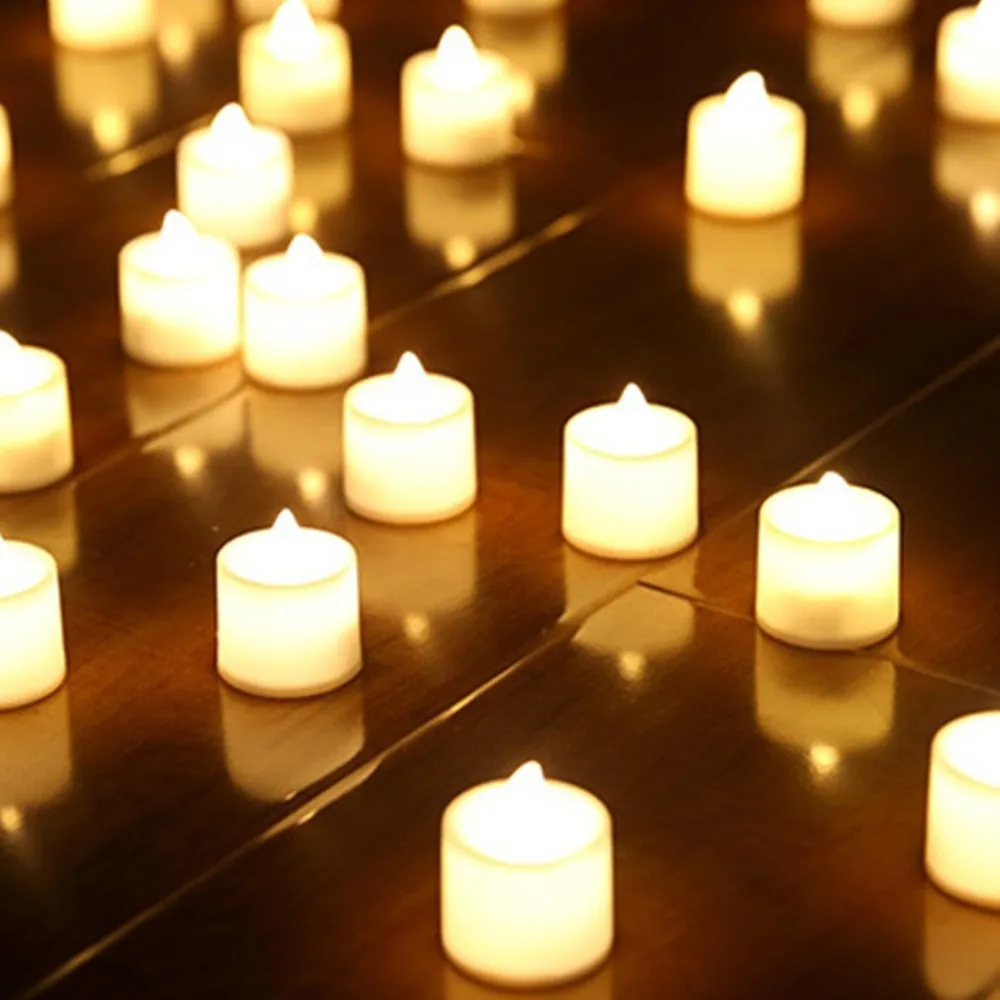 

Battery Powered LED Flameless Candle Light Romantic Colorful Wedding Birthday Party Decorative Tea Lights Lamp