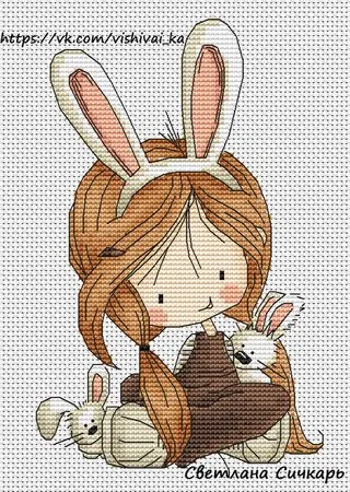

Little Pirate Counted Cross Stitch Kit Cross stitch RS cotton with cross stitch Bunny girl