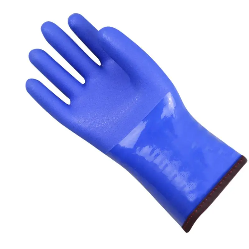 Многофункциональные водонепроницаемые устойчивые к сильной кислоте щелочи анти-масло тяжелый латекс перчатки зимние ПВХ теплые перчатки с теплыми волокнами