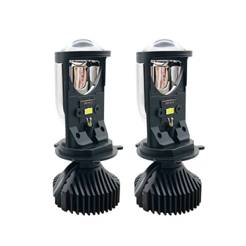 

2pcs Lamp H4 LED Mini Projector Lens Automobile LED Bulb LED Conversion Kit Hi/Lo Beam Headlight 12V/24V 5500K White LHD RHD