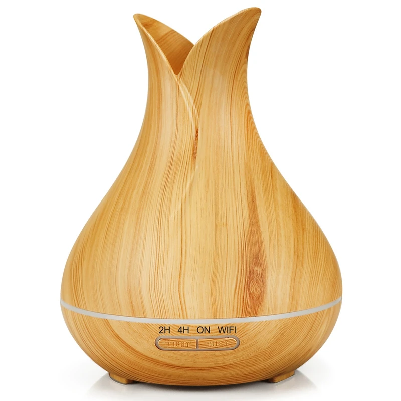 EAS-Smart Wifi Air Humidifier Essential Oil Aromatherapy Diffuser with Alexa Google App Voice Control 400Ml