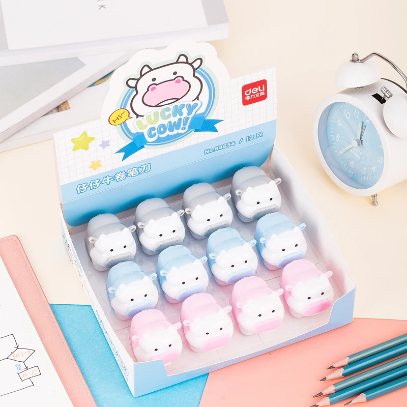 

1PC Kawaii Cow Pencil Sharpener Cutter Knife Stationery Student Cartoon Pencil Sharpener