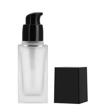 

30ml Square Liquid Foundation Frosted Glass Bottle Essence Emulsion Refillable Bottles Cosmetic Packaging Container For Travel