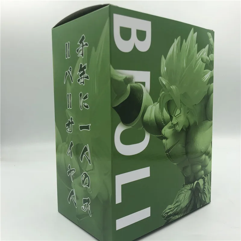 Dragon Ball Z Super Broly Movie Ver. Зеленые волосы против Гоку броли Супер Saiyan боевой формы ПВХ Фигурки Модель DBZ 24 см - Цвет: F Real Boxed