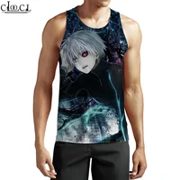 CLOOCL Tokyo Ghoul Tanks Tops Fitness Clothing 3D Printed Men Women Anime Vest Sleeveless Bodybuilding Gym Casual Tank Tops