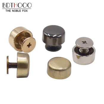 

10Pcs 1cm Flat Screw metal Accessories for Bag Bottom studs Screw Rivets for Bags Hardware Hollow foot nail