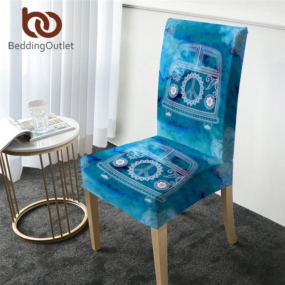 BeddingOutlet Mini Van чехлы для стульев Мандала хиппи автомобиля чехол из спандекса мир дизайн Ресторан сиденье Чехол богемный эластичный чехол
