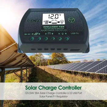 

Hot Sale Solar Charge Controller Solid Color LCD Display Auto Solar Charge Controller USB Port Solar Panel PV Regulator